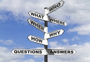 photo of a sign displaying who what where when why how questions answers  - hired power breakaway clinical services life skills