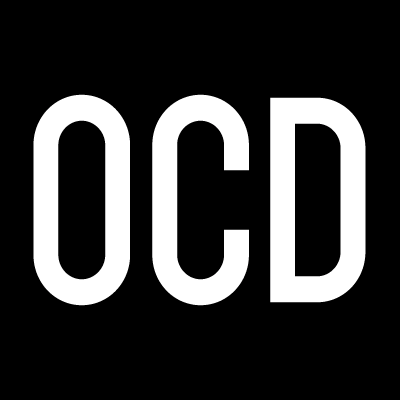 image of the letters OCD written in white on a black background - obsessive compulsive disorder - hired power breakaway