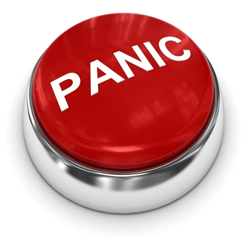 photo of a panic button - panic attacks - hired power breakaway